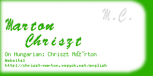 marton chriszt business card